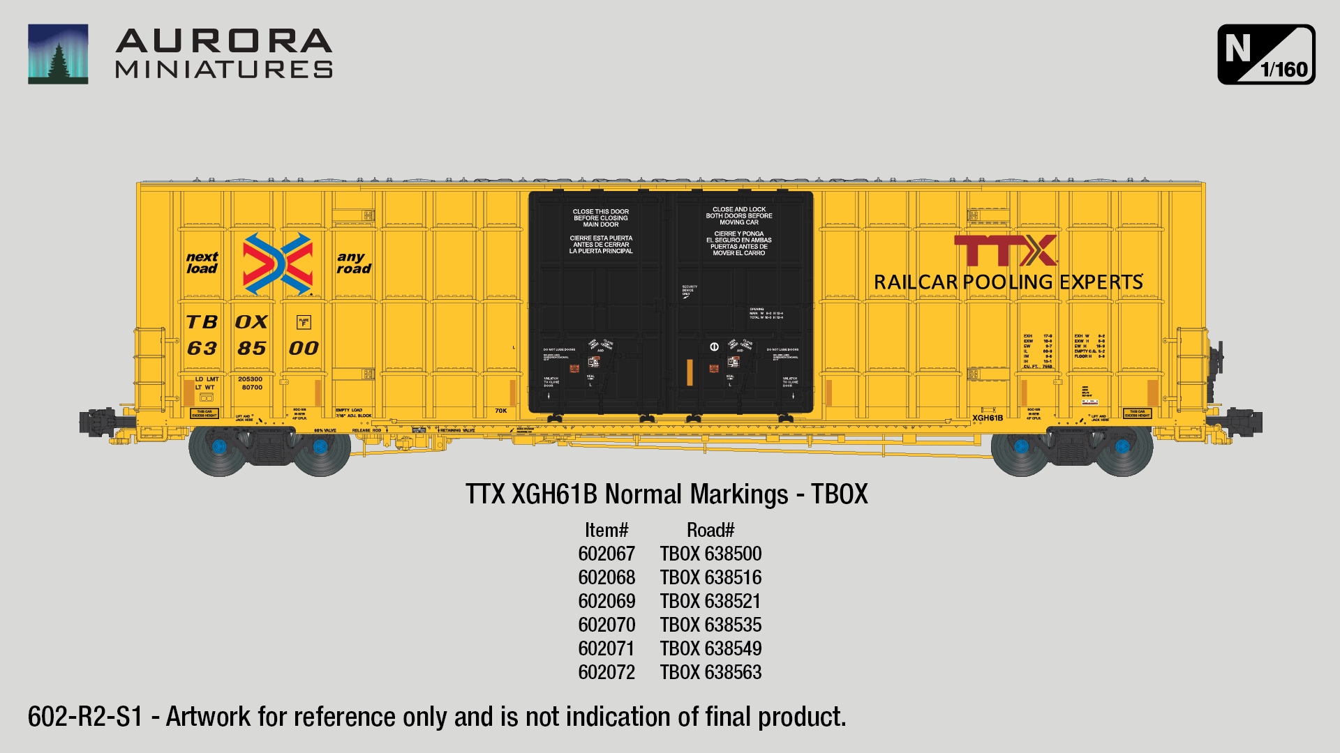 N Scale Greenbrier 7550 cf 60' Plate F Boxcar (2nd Run) - TTX