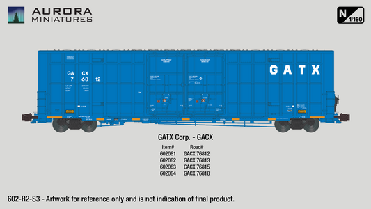 N Scale Greenbrier 7550 cf 60’ Plate F Boxcar (2nd Run) - GATX Corp. (GACX)
