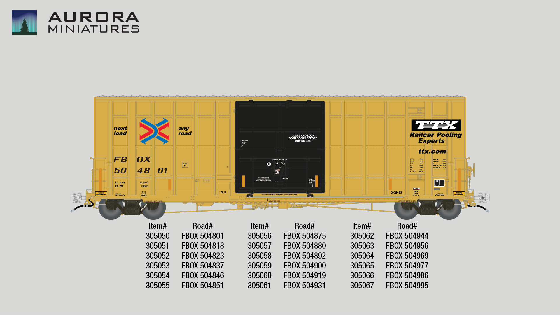 HO Scale Gunderson / Greenbrier 6276 cf 50′ Plate F Boxcar 2nd Run - FBOX  (2004 ver.)