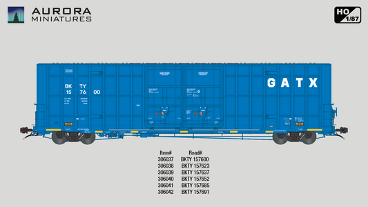 HO Scale Greenbrier 7550 cf 60’ Plate F Boxcar 1st Run - BKTY (GATX Blue)