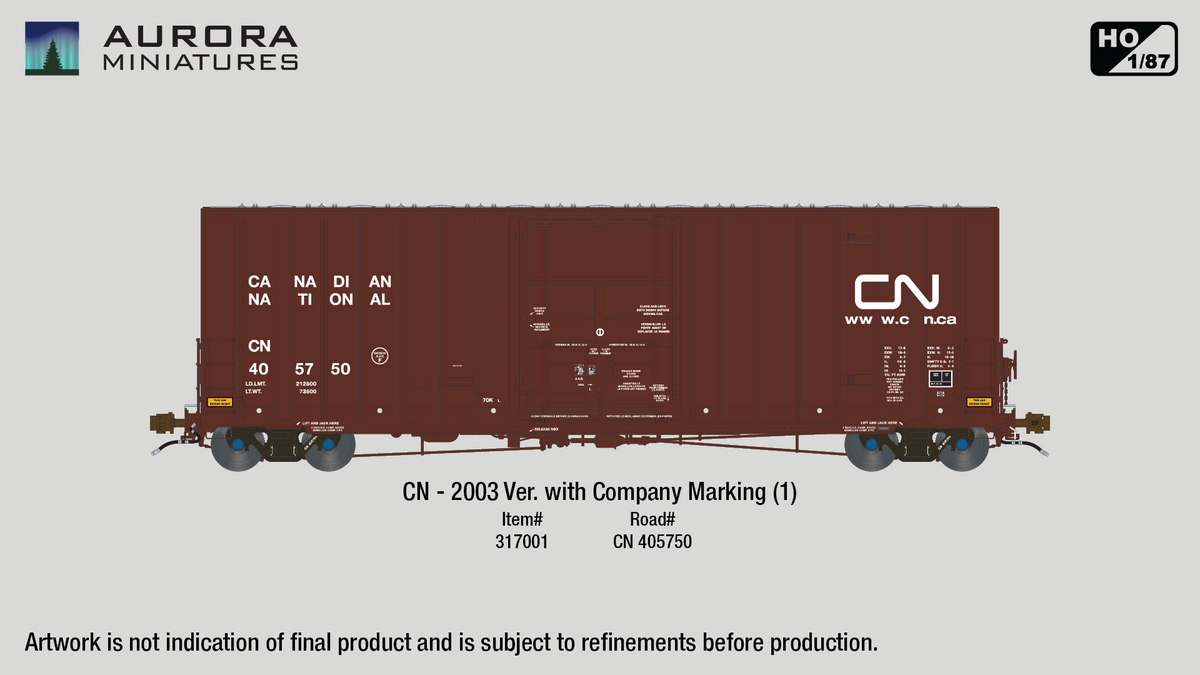 HO Scale Transcona Shops 50' Plate F Boxcar 1st Run - CN 2003 Version ...