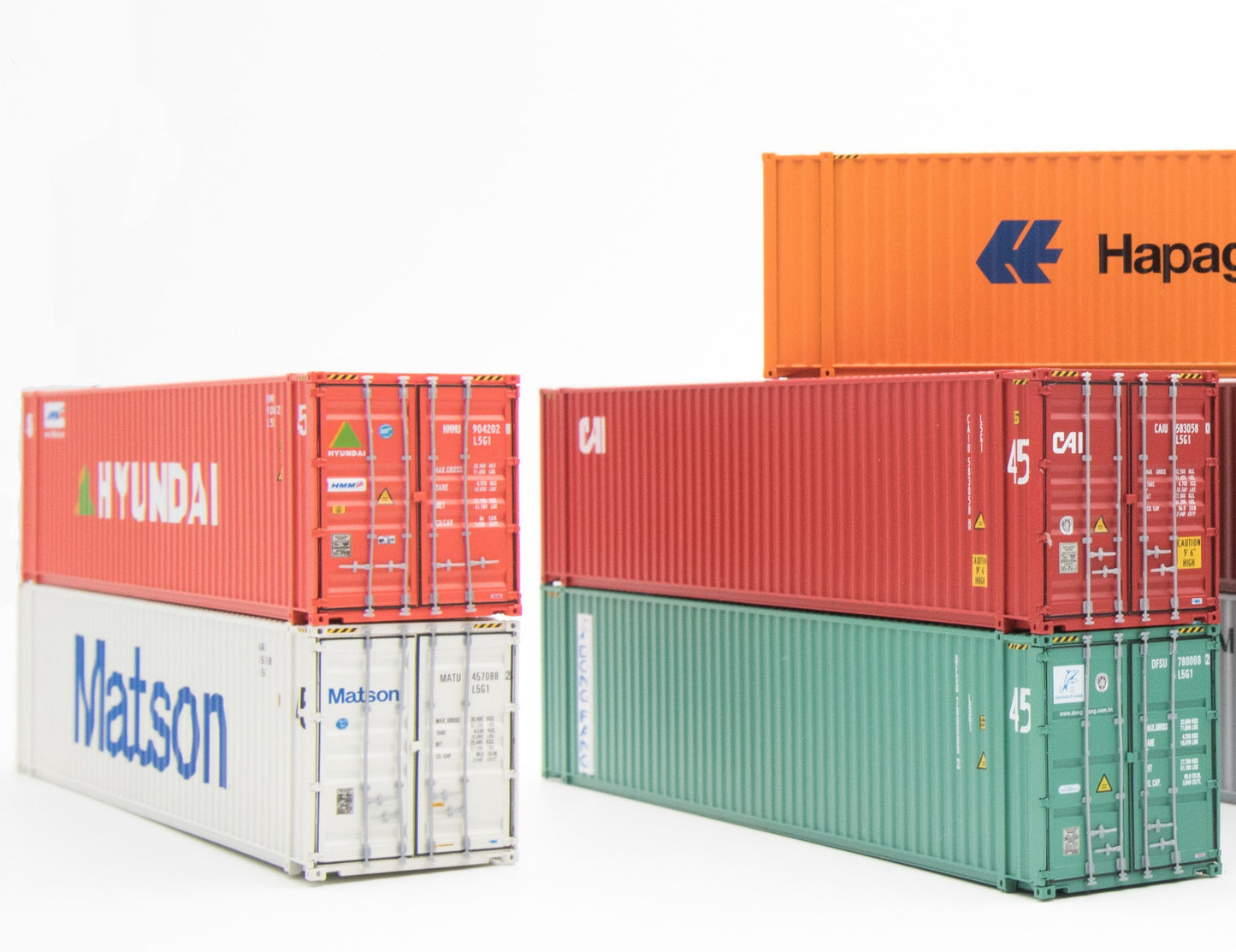 [SOLD OUT] HO Scale 45′ Hi-Cube Dry Containers 1st Run