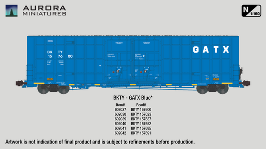 N Scale Greenbrier 7550 cf 60' Plate F Boxcar - BKTY (GATX Blue)