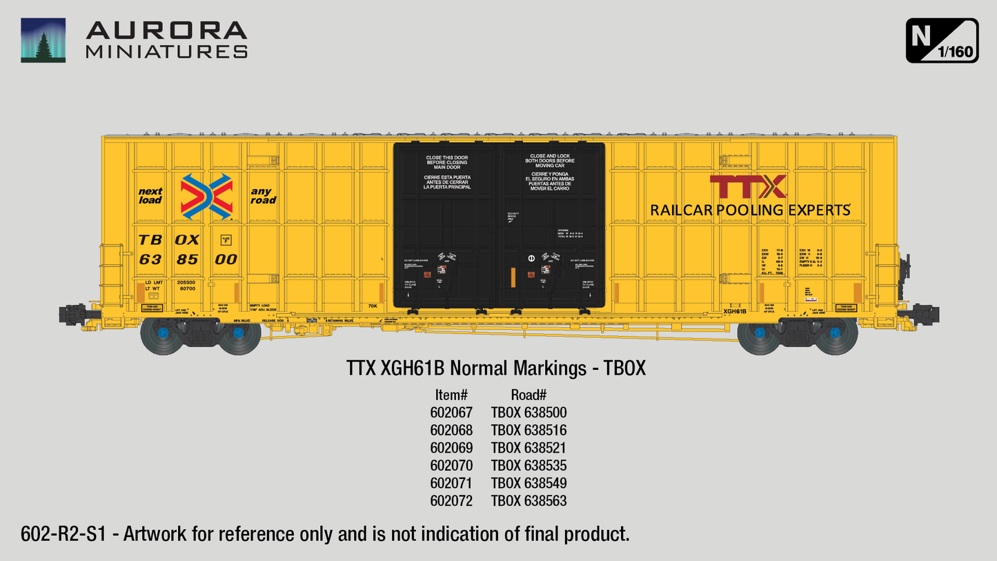 N Scale Greenbrier 7550 cf 60’ Plate F Boxcar (2nd Run) - TTX Company Low Markings (TBOX)