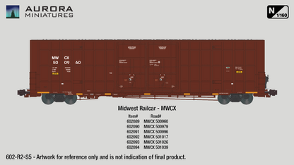 N Scale Greenbrier 7550 cf 60’ Plate F Boxcar (2nd Run) - Midwest Railcar (MWCX)