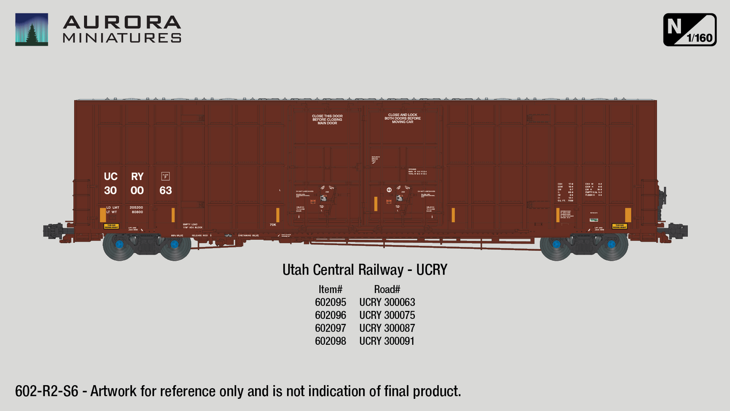 N Scale Greenbrier 7550 cf 60’ Plate F Boxcar (2nd Run) - Utah Central Ry. (UCRY)
