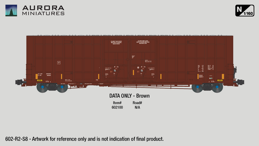 N Scale Greenbrier 7550 cf 60’ Plate F Boxcar (2nd Run) - DATA ONLY Brown