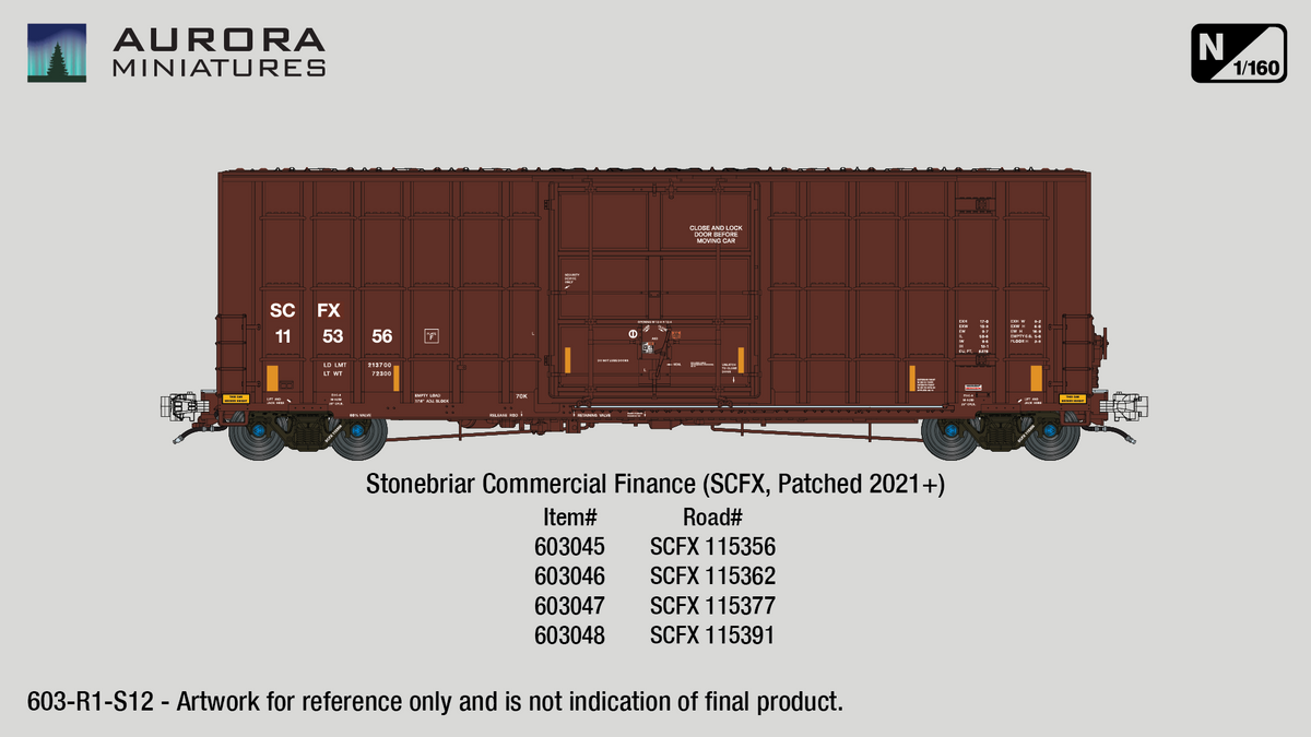 N Scale Gunderson 6276cf 50' Plate F Boxcar - Greenbrier Management Services LLC (SCFX)