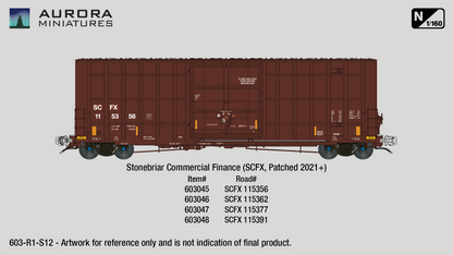 N Scale Gunderson 6276cf 50' Plate F Boxcar - Greenbrier Management Services LLC (SCFX)
