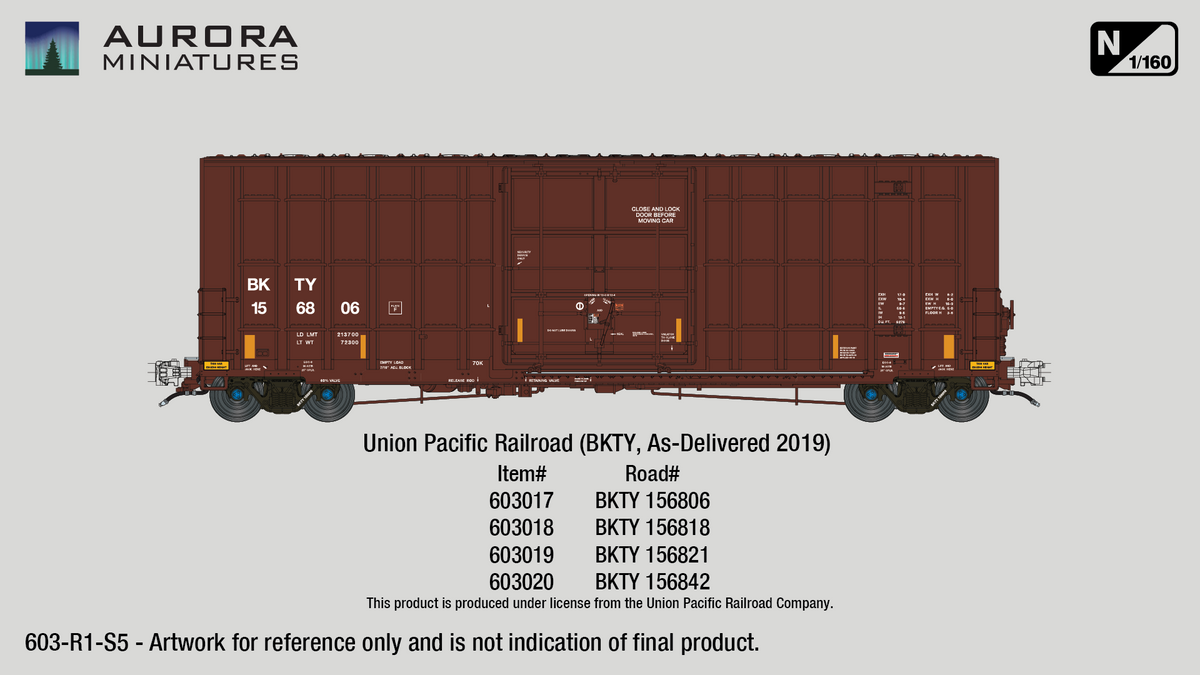 N Scale Gunderson 6276cf 50' Plate F Boxcar - Missouri-Kansas-Texas Railroad (BKTY)