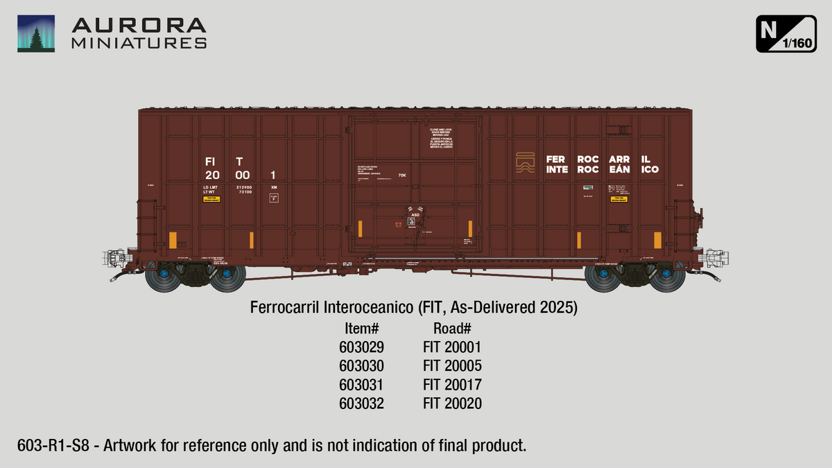 N Scale Gunderson 6276cf 50' Plate F Boxcar - Ferrocarril del Istmo de Tehuantepec (FIT)
