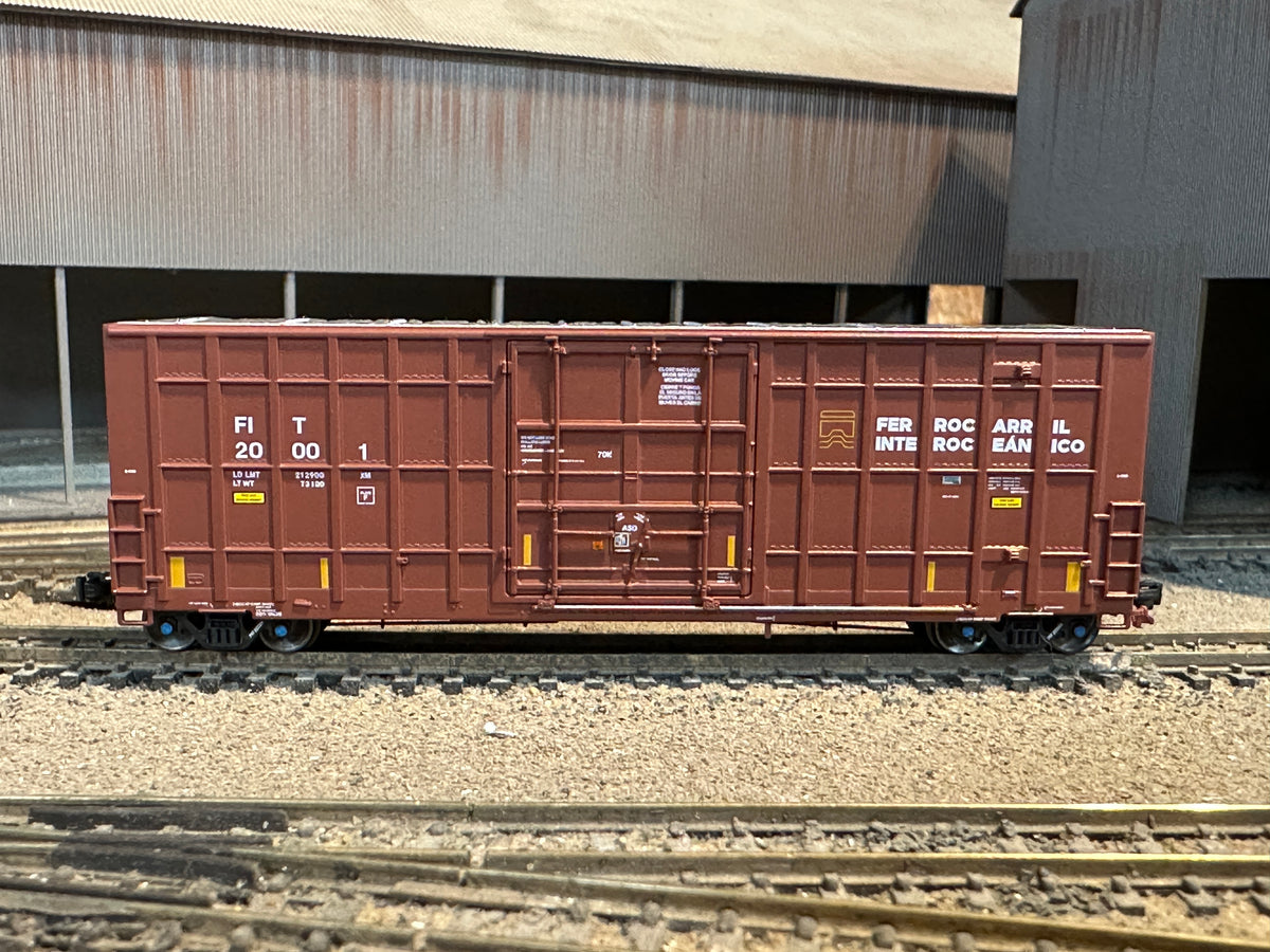 N Scale Gunderson 6276cf 50' Plate F Boxcar - Ferrocarril del Istmo de Tehuantepec (FIT)