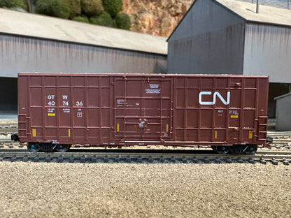 N Scale Gunderson 6276cf 50' Plate F Boxcar - Grand Trunk Western Railroad w/ CN Logo (GTW)