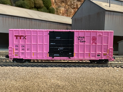 N Scale Gunderson 6276cf 50' Plate F Boxcar - TTX On Track For A Cure (FBOX 504927)